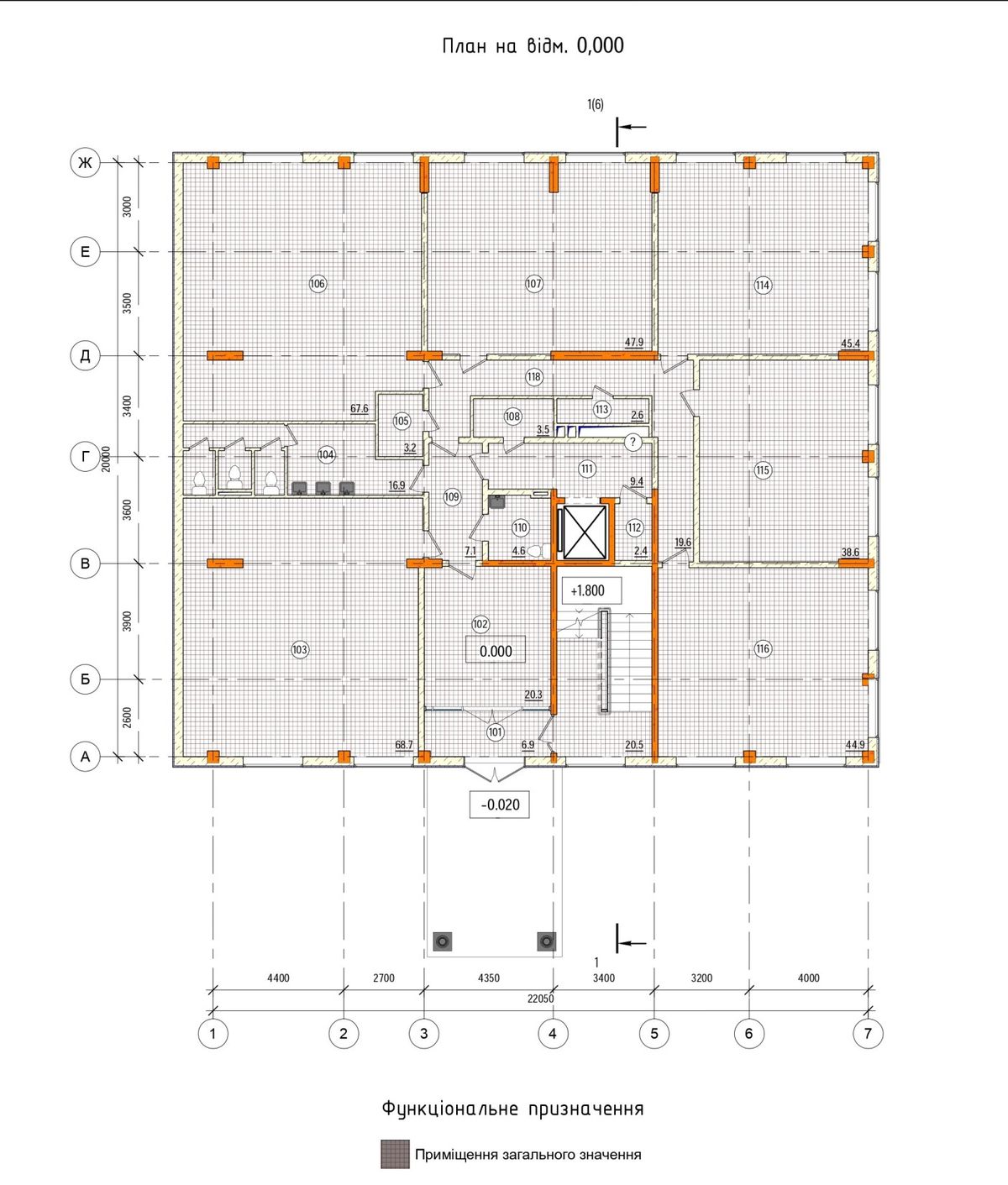 План поверху • Этажи • Поверхи: 1