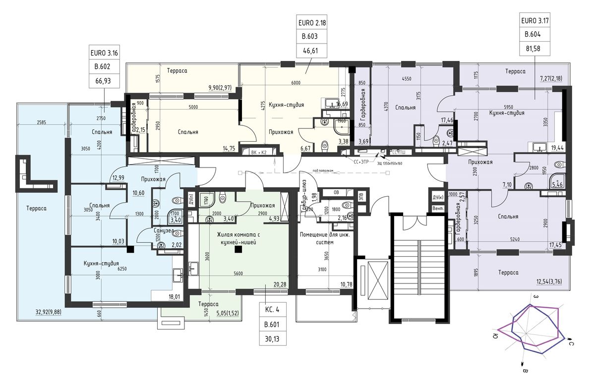 План поверху • Блок В • Поверхи: 6