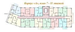 План поверху • Корпус А • Поверхи: 7-11