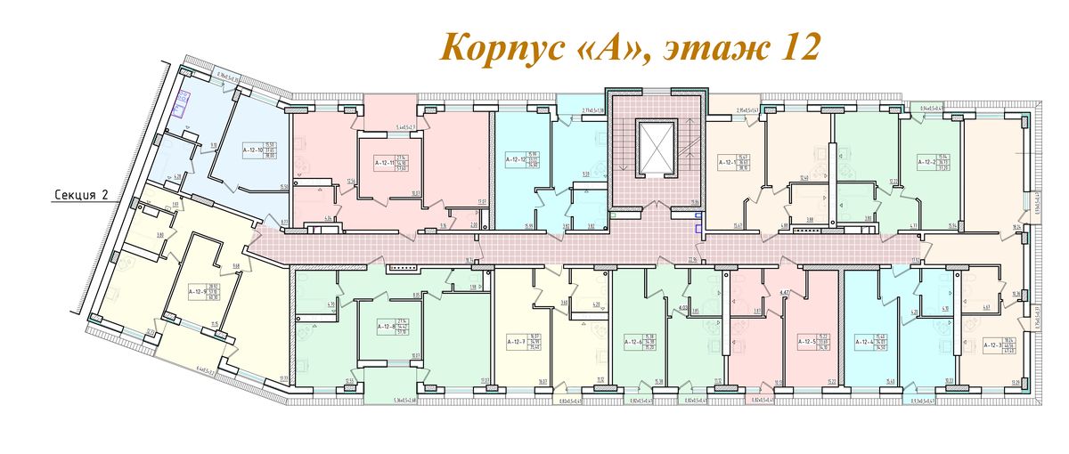 План поверху • Корпус А • Поверхи: 12